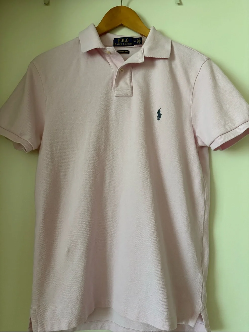 Ralph Lauren Men’s Polo Shirt in Light Pink with Navy Pony